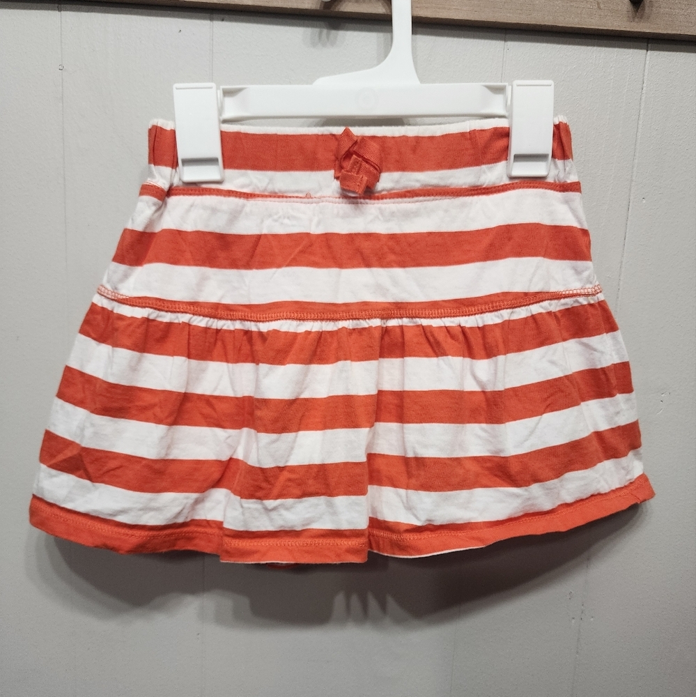 Est 1989 Place Skort Medium 7 / 8 Shorts Skirt Striped Orange White Casual B686